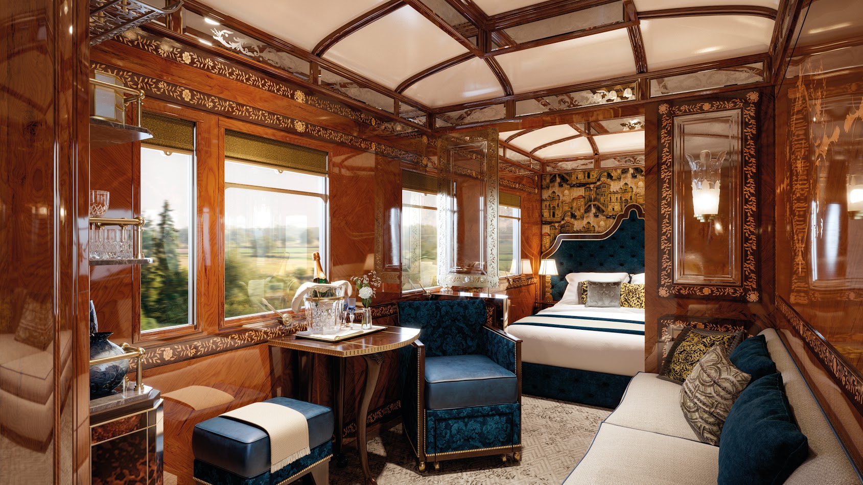 Grand Suite 'Venice' on the Venice-Simplon-Orient-Express.