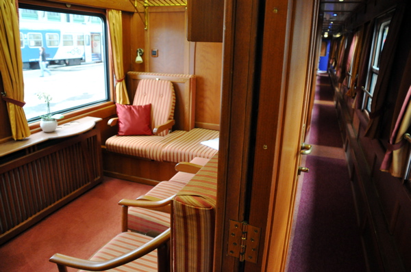 GE Danube Express Deluxe Cabin has two lower berths. IRT Photo by Angela Walker