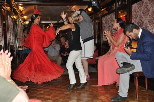 Flamenco dancing after dinner on Al Andalus. IRT Photo by Angela Walker.