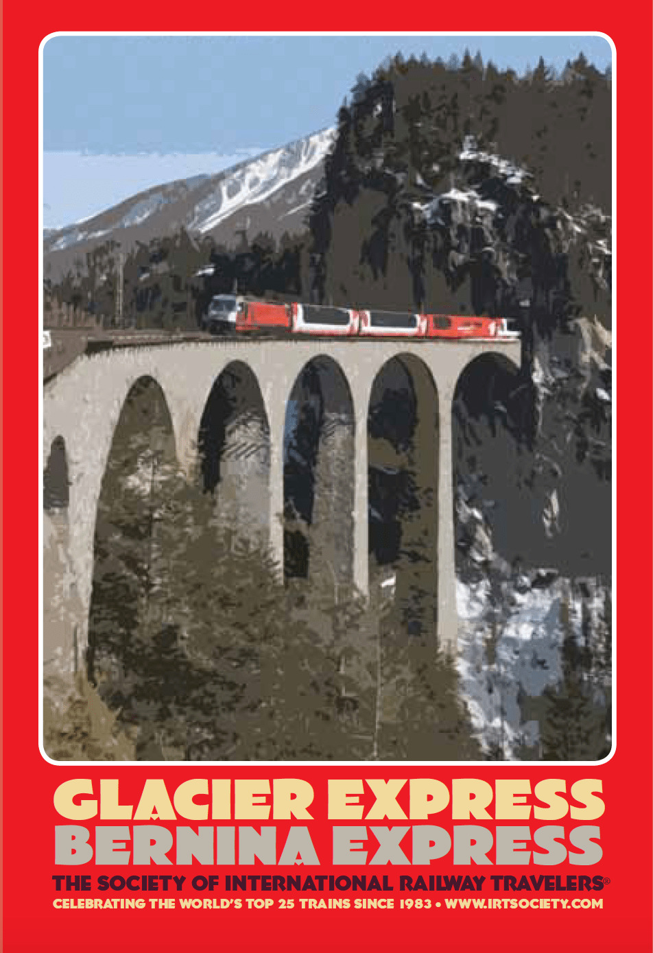 Poster of Switzerland’s famous Glacier Express and Bernina Express