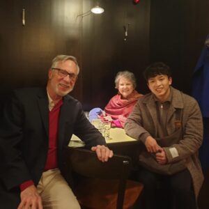 Eleanor and I met this young Korean man at a restaurant near the Sans Souci