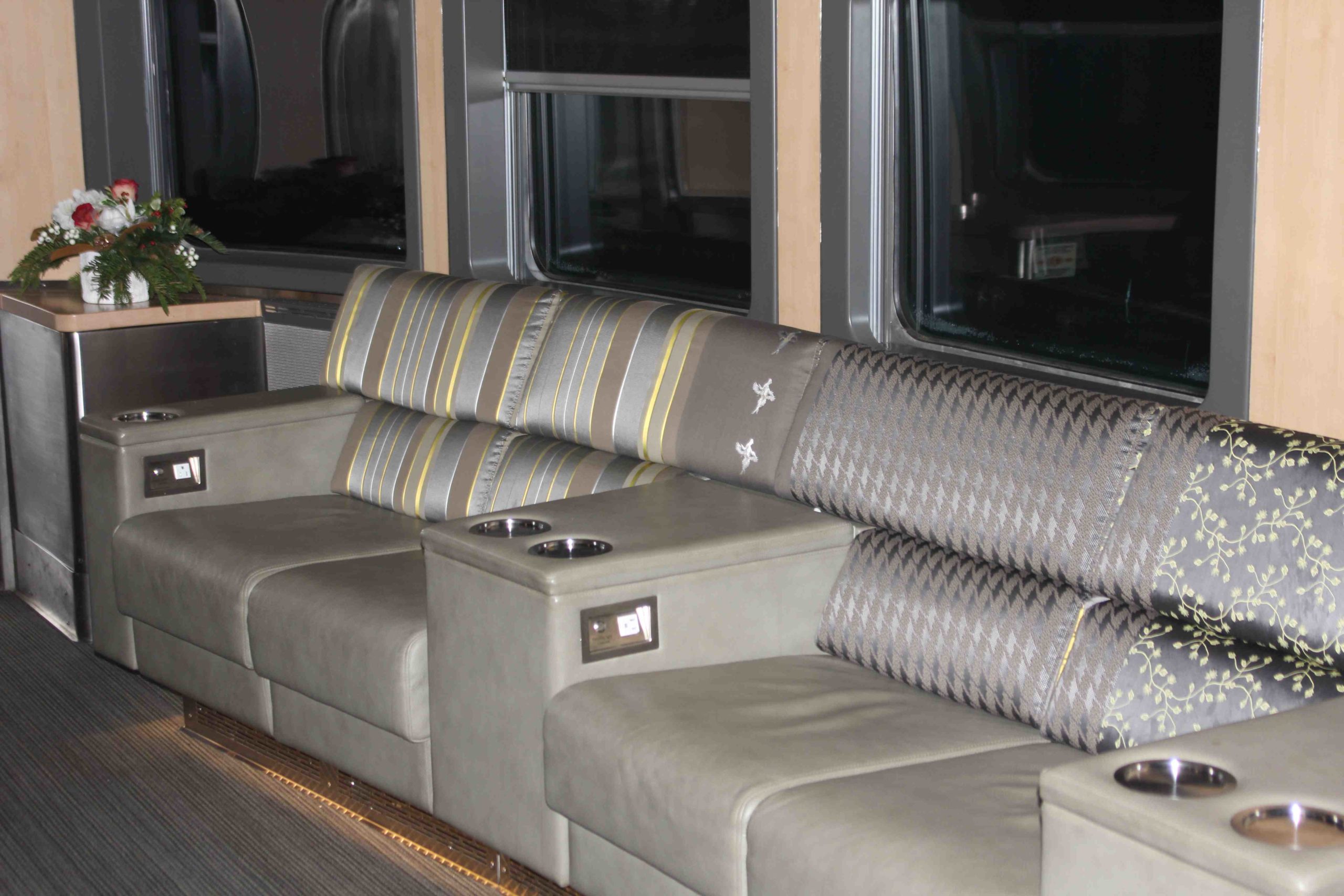Refurbished sofas in the observation / lounge. IRT Photo by Bruce Anderson