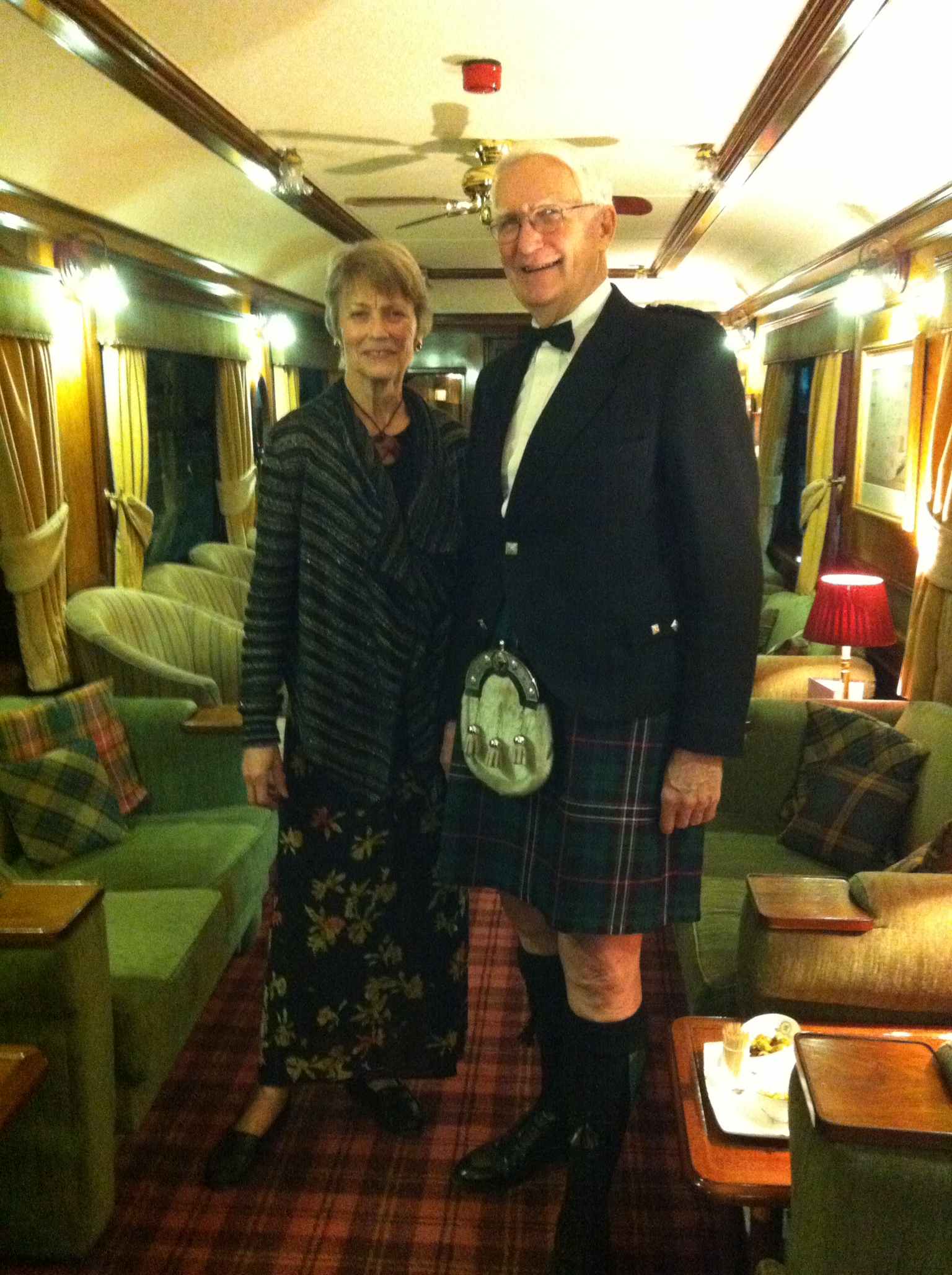 IRT guests Robert & Virginia Montgomery aboard the Royal Scotsman. 