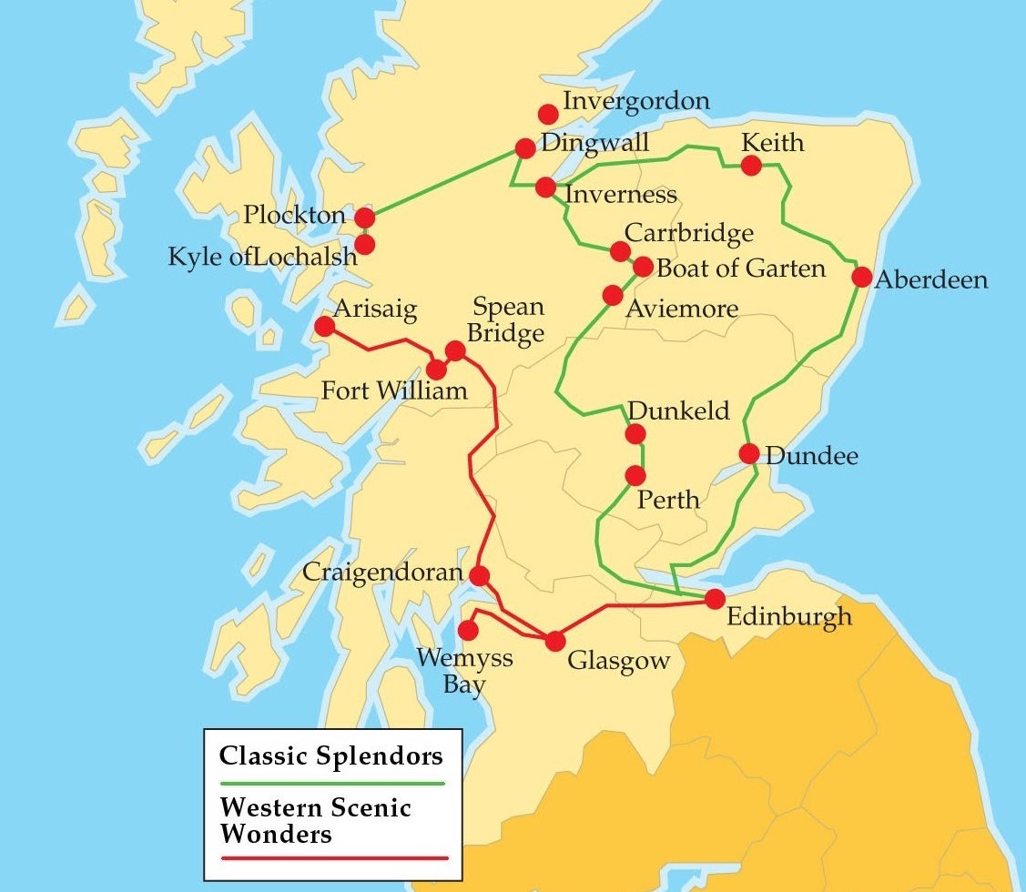 Scotch Malt Whisky Trail Tour map