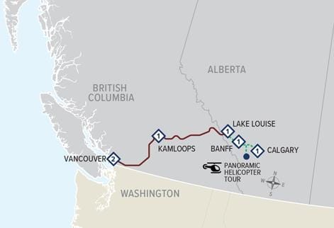 Rocky Mountaineer: First Passage to the West Highlights map