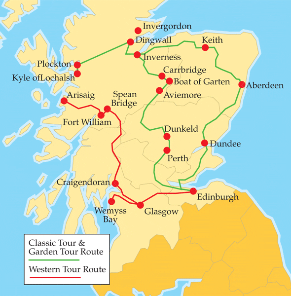 Taste of the Highlands Tour map
