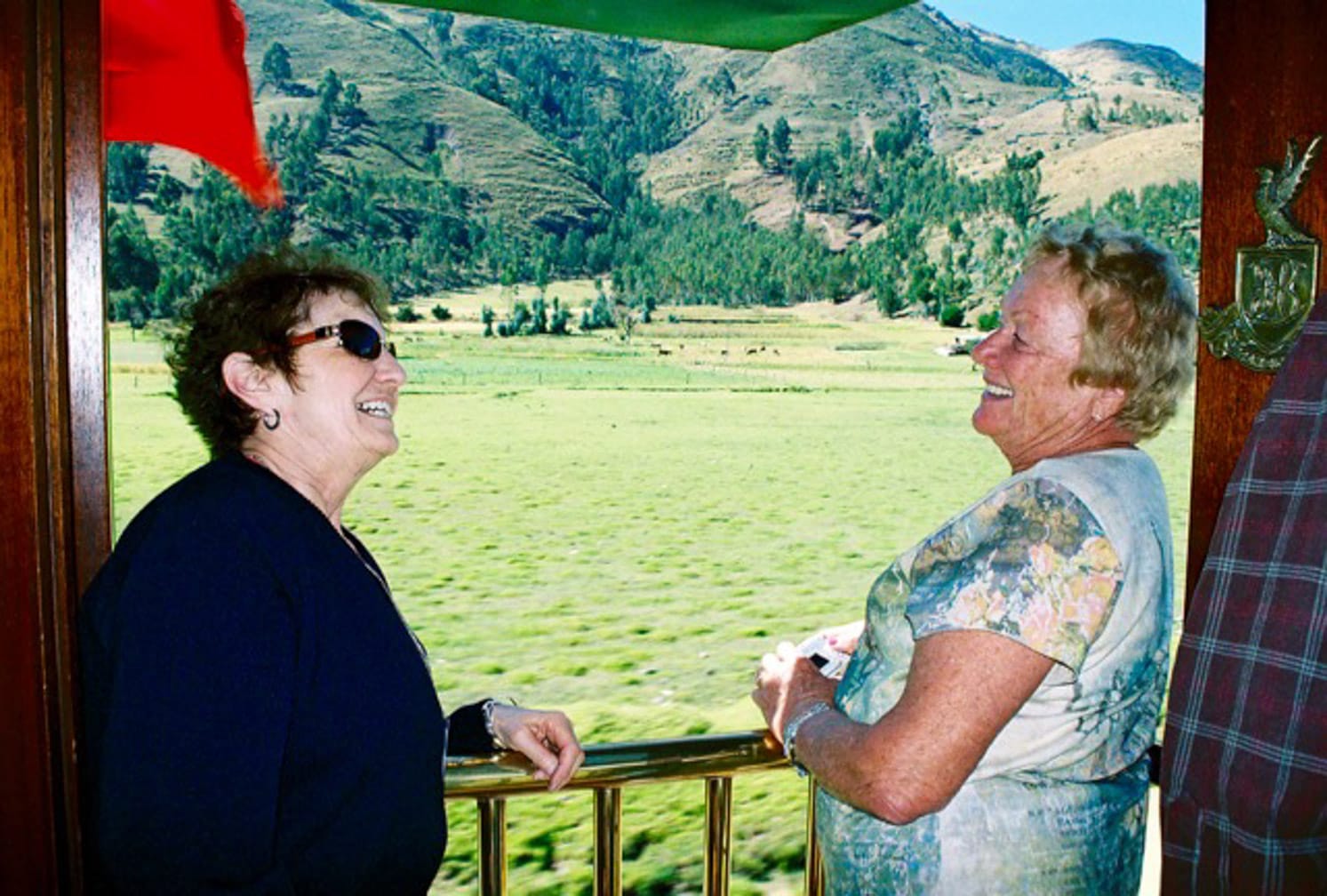 Two women laughing on the Peru: Journey to a Lost World journey