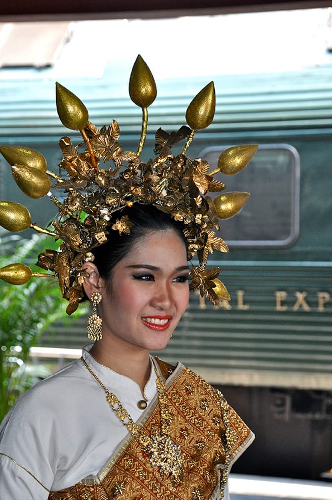 Dancer on the train on the Bangkok-Kuala Lumpur by Luxury Train journey