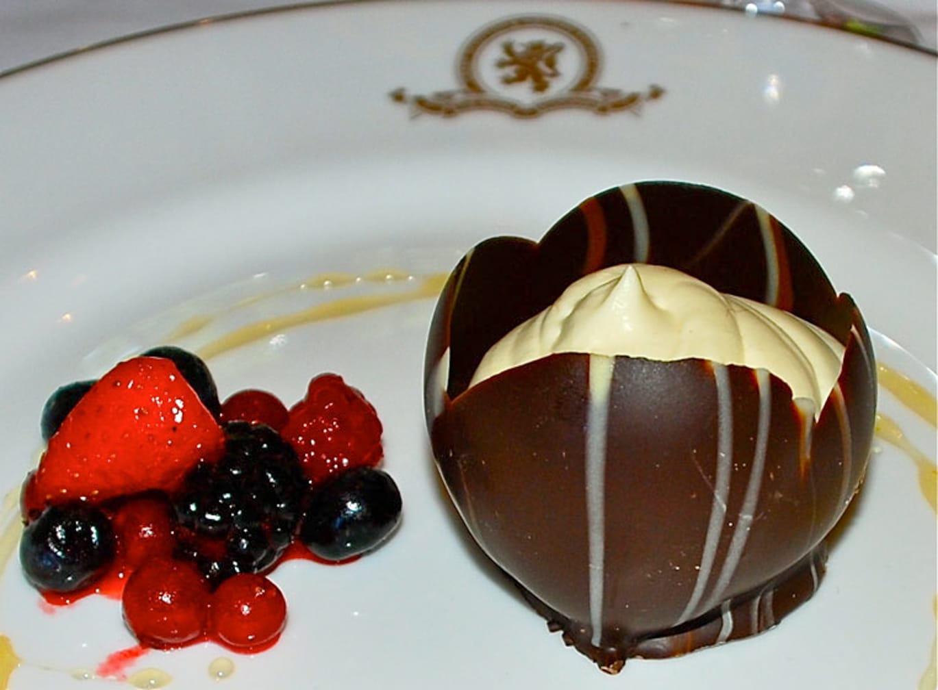 Chocolate dessert on the on the Clans, Castles & Isles journey
