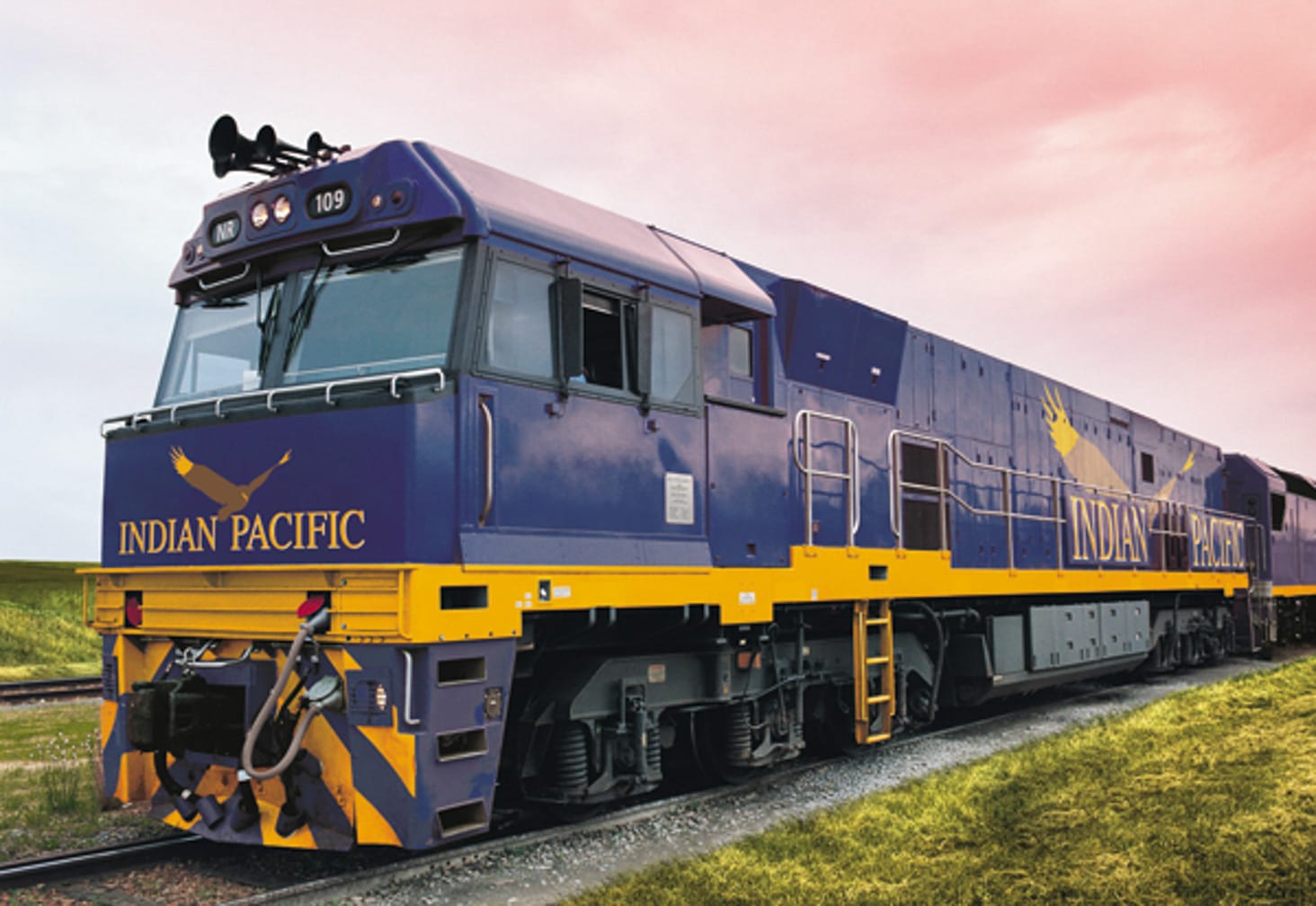 Indian Pacific locomotive on the Luxury Down Under journey