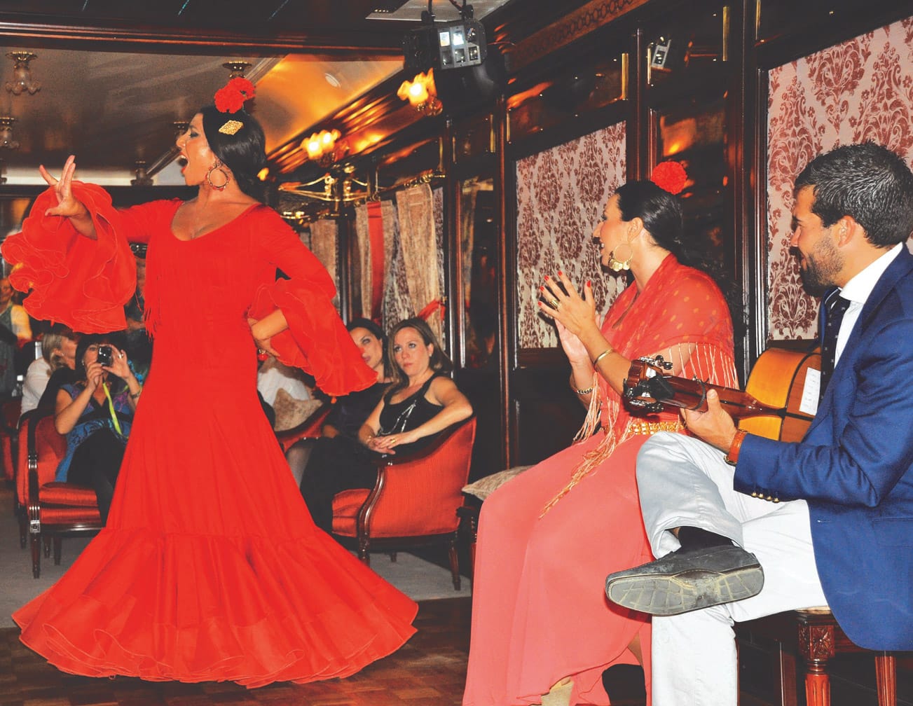 Flamenco dancers on the Al Andalus train