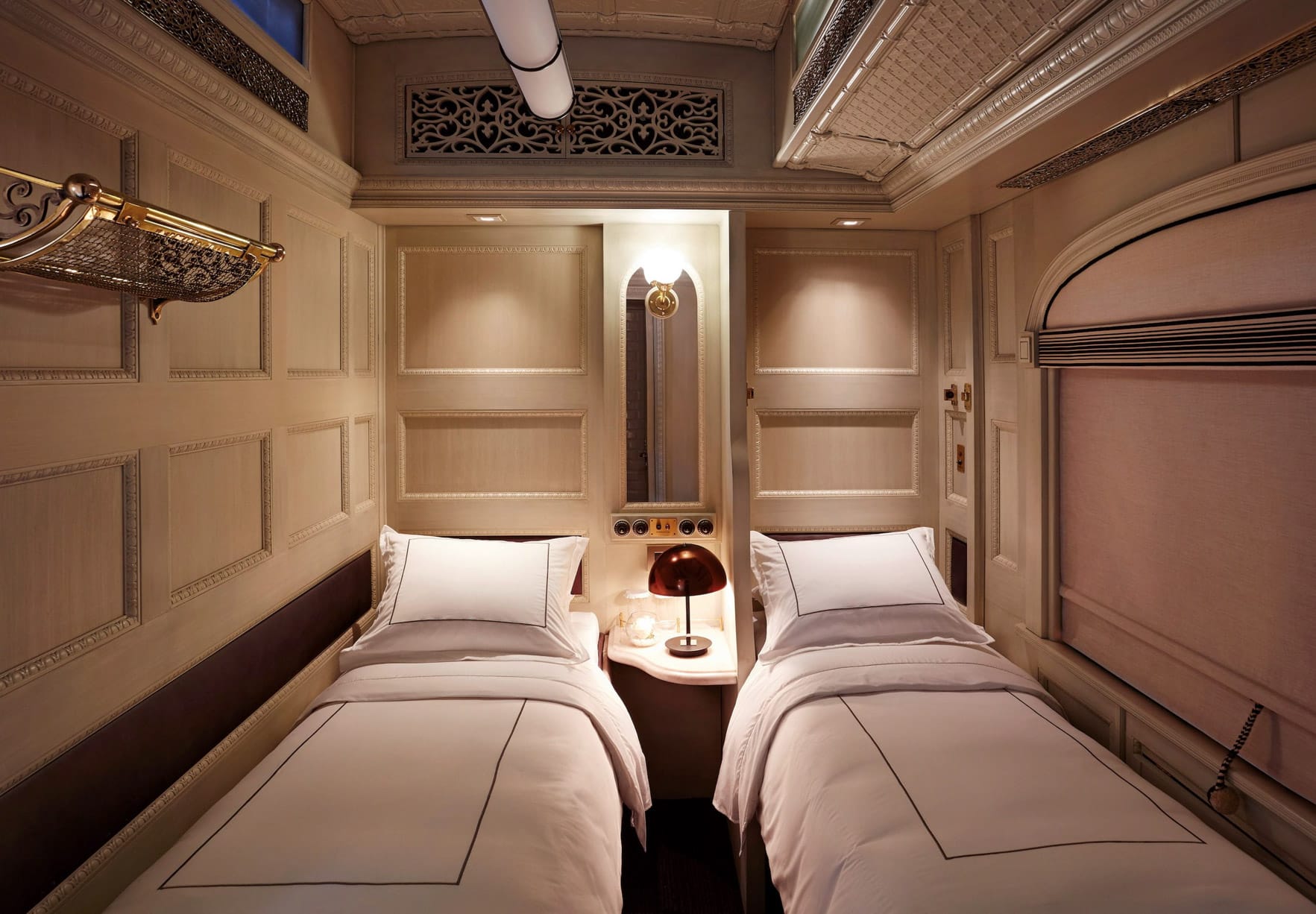 Twin beds on the Belmond Andean Explorer