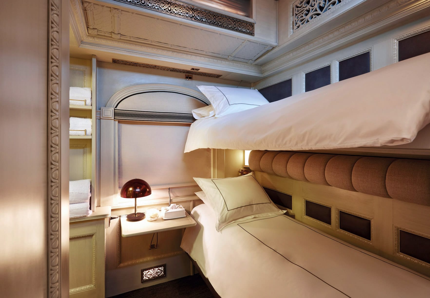 Twin bunk bed on the Belmond Andean Explorer train