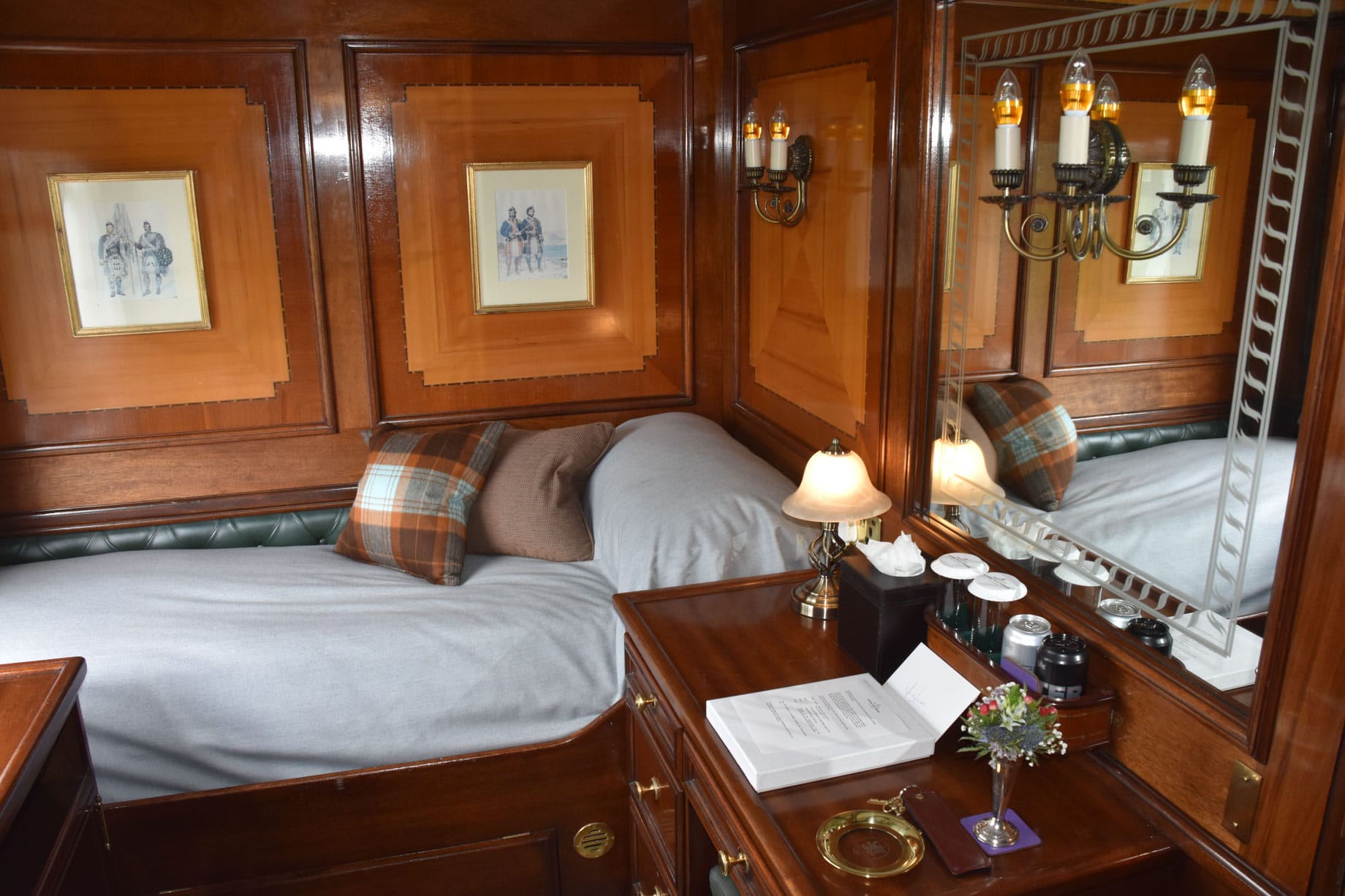 Bedroom on the Belmond Royal Scotsman