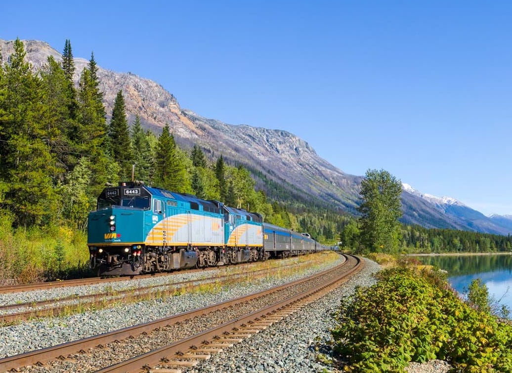 Cropped Canadian train moose lake VIA Rail