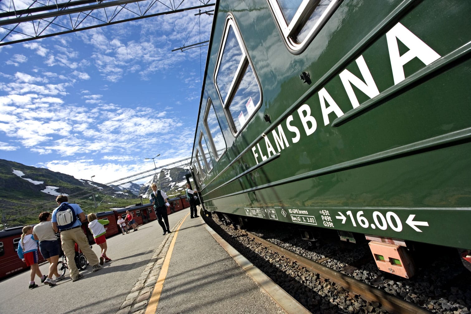 Exterior of Flam Railway train