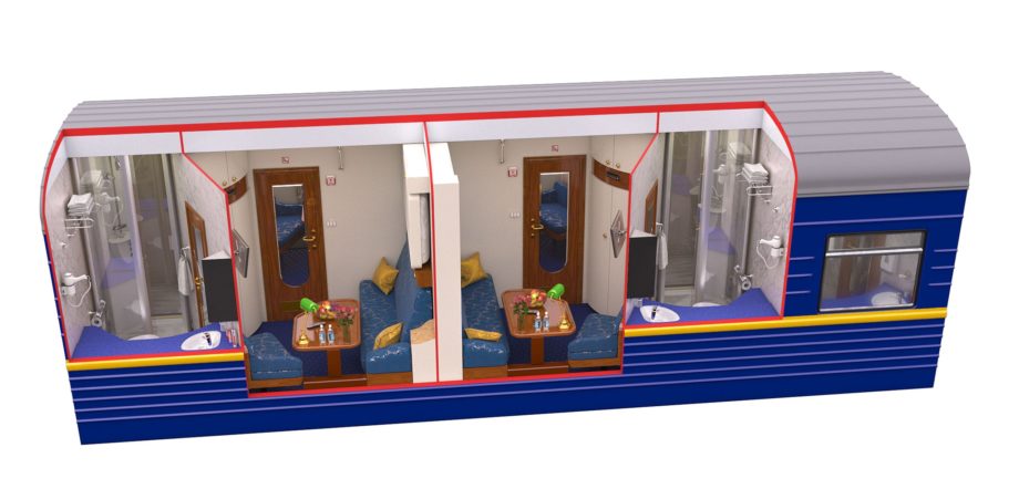 Diagram of the Gold Class during daytime on the Golden Eagle train