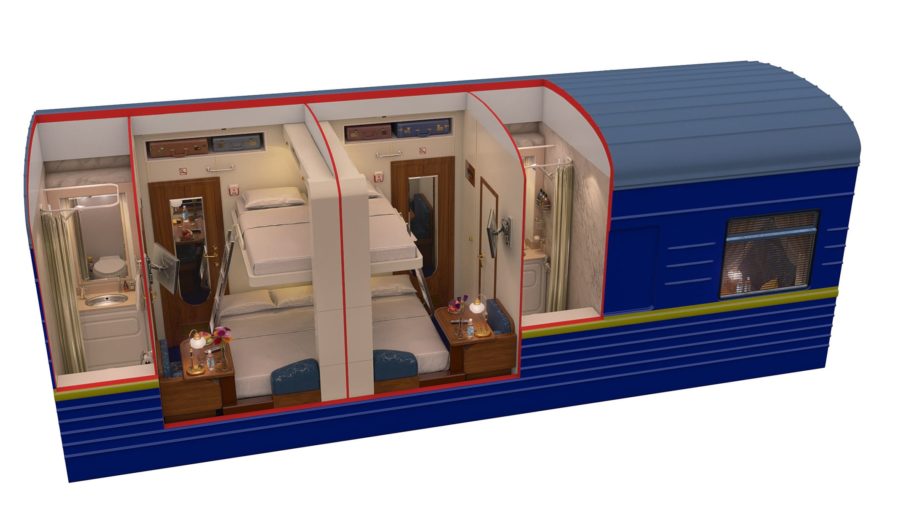 Diagram of the silver class during nighttime on the Golden Eagle train