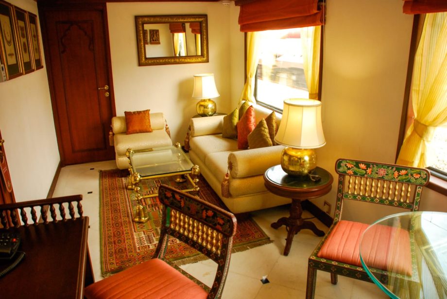 Maharajas' Express Presidential Suite lounge area
