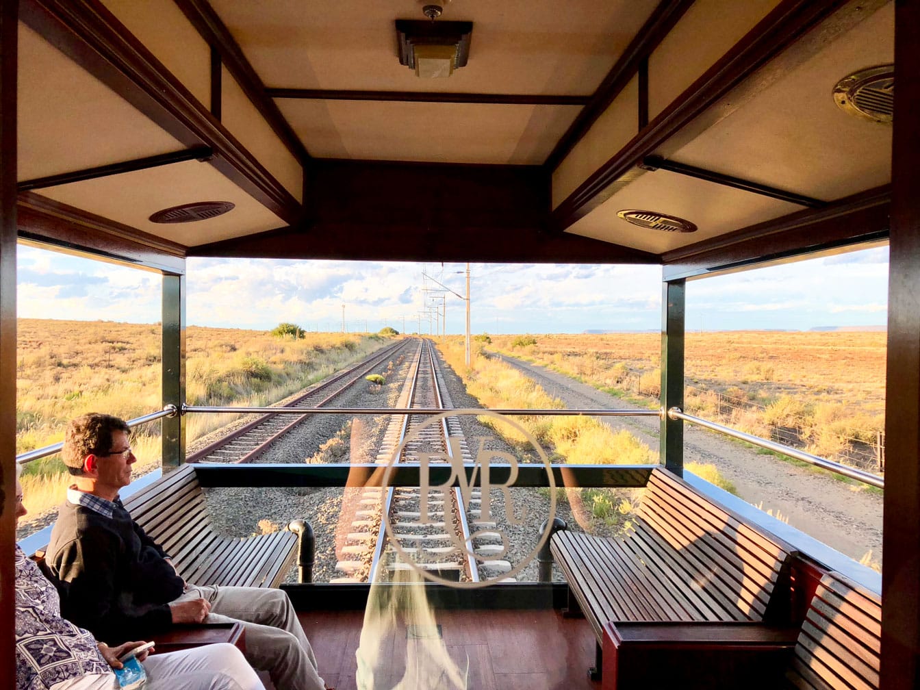 Looking out of a window on the Rovos Rail Pride of Africa train