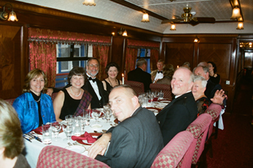 IRT Society members enjoy dinner aboard the Royal Scotsman, 2005.